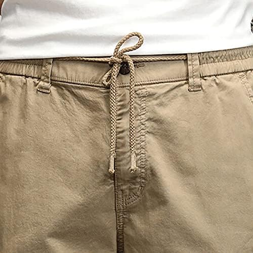 MIASHUI House 6 Мъжки Модни Ежедневните Свободни Памучни Панталони Големи Размери с джобове Дантела, Обикновен Мъжки Панталони-Карго Голям и Висок Размер