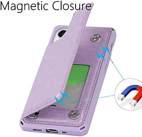 Калъф със слот за карти Zouzt за iPhone 12 Mini case, Защитен Калъф-портфейл с държач за карти, каишка за ръка, калъф от Изкуствена кожа Премиум-клас, поставка, Двойна Магнитни з