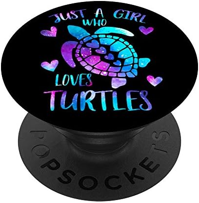 Просто момиче, което обича Костенурките Акварел Galaxy Turtle PopSockets PopGrip: Замяна дръжка за телефони и таблети