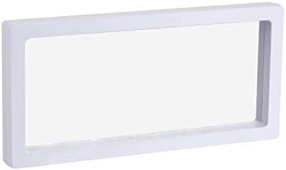 MECCANIXITY Плаващ Рамка на Притежателя на Дисплея Поставка 3D Кутия За Показване на Бижута 9,06x4,33x0,79 инча Бяла за Пръстени, Колиета, Гривни, Обеци, Опаковки от 1