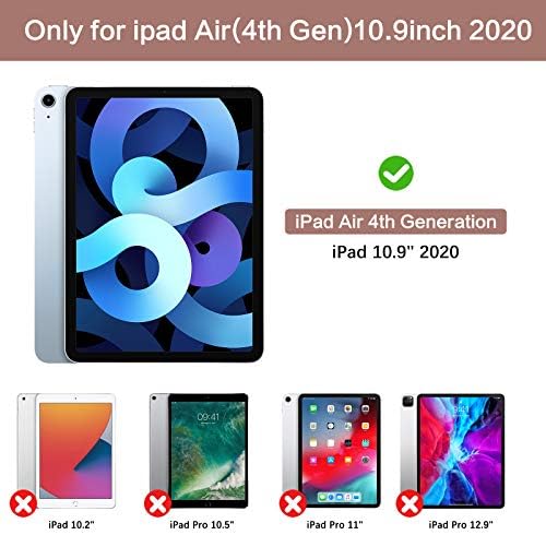 Калъф BENTOBEN за iPad Air 5-то поколение, Калъф за iPad Air 4-то поколение, Блестящ, 3 пласта, Противоударная поставка с притежател на Молив, Защитен Калъф за iPad Air 2022/2020 10,9, Rose gold