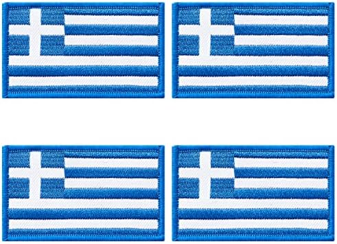 4 бр. Ленти с гръцкия флаг, бродирани нарукавная обогатяване с плетене на една кука и линия, флаг, Тактически Ленти за раници, шапки, якета, дрехи.