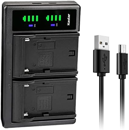Kastar NP-F750/NP-F770 LTD2 USB Зарядното устройство е Съвместимо с FEELWORLD FW759 7, FW760 7, FW1018V1 10,1, FW1018SPV1 10,1, F5 PRO 5.5-инчов сензорен екран DSLR фотоапарат Поле монитор