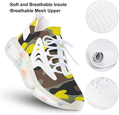 Камуфляжные Маратонки GJETFDAP с 3D Принтом, Обувки за бягане на пътека Без Шнур, Леки Модни Обувки С Дишаща Мрежа, Ежедневни Обувки За Туризъм