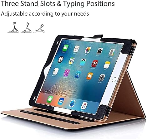 Калъф-за награда ProCase iPad 9.7 Pro Black Stand, в комплект с 2 пакет протектори, изработени от закалено стъкло за iPad 9.7 2018 г. и 2017 г. / iPad 9.7 Pro/ iPad Air 2 /iPad Air