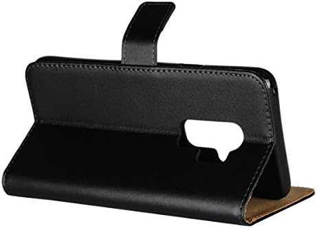 Класически чанта-портфейл Zouzt, Съвместим с Samsung Galaxy S9 Plus, Кожен калъф Премиум-клас с поставка / Магнитна закопчалка / слот за карти (черен)