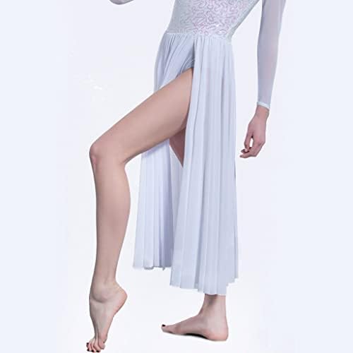 CCBUY Завързана Елече с пайети и вкара пола, Балетное рокля, Дамски балетные костюми за изпълнения на сцената, Лирична и модерна рокля (Цвят: бял, Размер: код XLA)