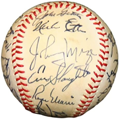1979 Футболист Янкис Олдтаймер Maryse Хаузър Дики с автограф + 24 Топката с кейсом PSA - Бейзболни топки с автографи