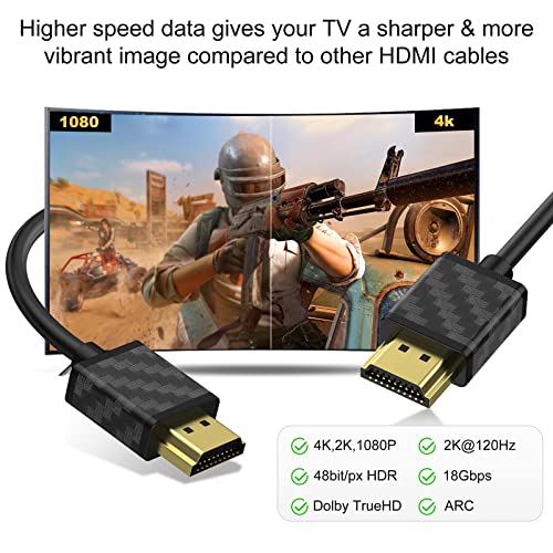 Кабел SOEYBAE 4K, HDMI 10 фута (1 опаковка), кабел HDMI 2.0 Поддържа 4K @ 60Hz, 3D, 2160P, 1080P, Ethernet, HDCP 2.2, ARC, съвместим с PS5/PS4, Xbox One, HDTV