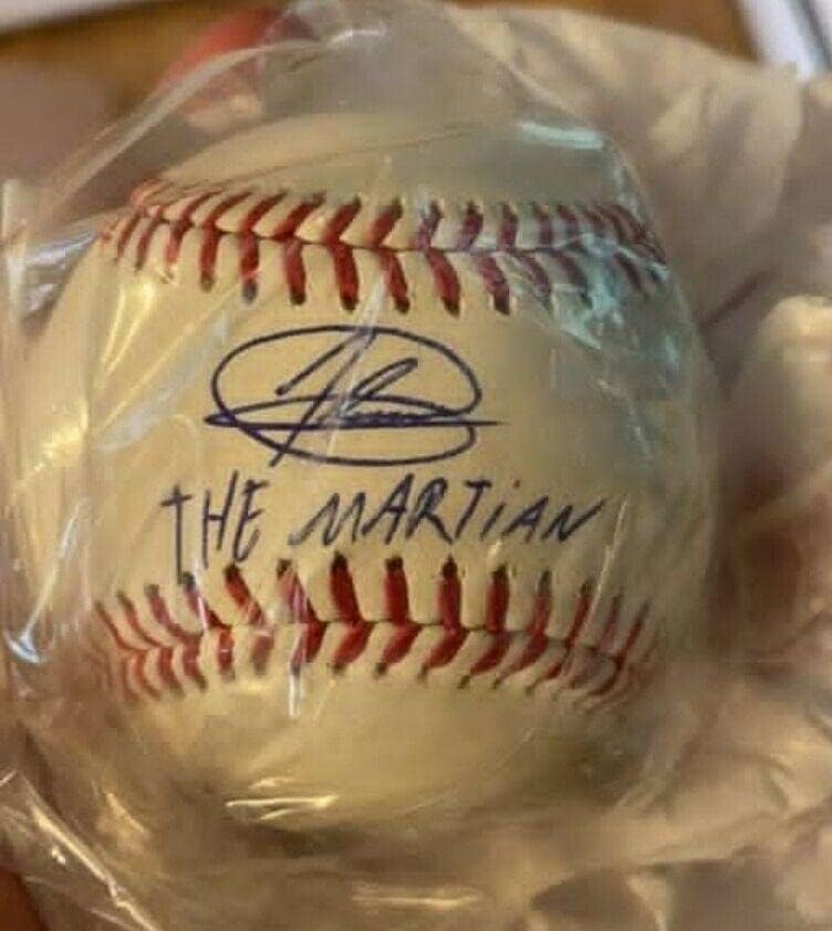 Джассон Домингес Марсианец Автографированный Ник Mlb Бейзбол Fanatics - Бейзболни топки с автографи