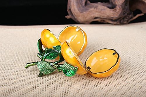 znewlook Плодове на Жълта Мандарина Портокали Оловен Финансирани във формата На Кутии За Бижута, Пръстен, Обеци, Кутия За Съхранение