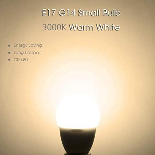 Lxcom Lighting E17 Led Лампа 6 W Глобус Крушки E17 Мидълуер Основание 50 W Еквивалент на Лампи с нажежаема Жичка G14 Led Лампа Топла Бяла светлина 3000K 600LM за Домашния Офис Ресторанта, 4 опаковки