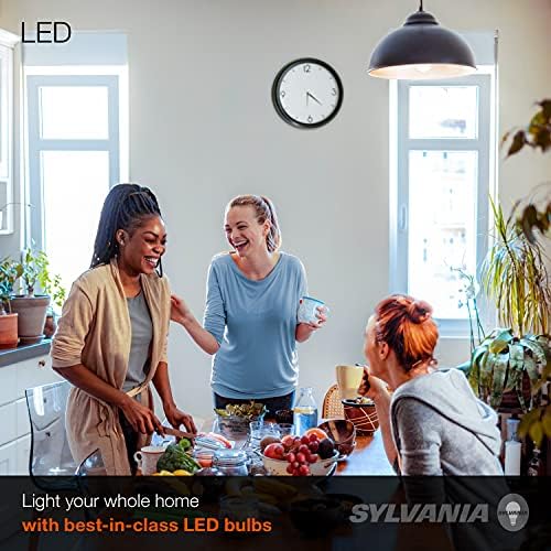 Led лампа SYLVANIA, еквивалент на A19 40 Вата, Ефективна мощност 6 W, Средна База, Матирано покритие, 450 Лумена, дневна светлина - 1 опаковка (74080)