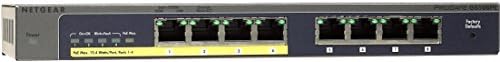 NETGEAR ProSafe GS108PE 8-port Gigabit switch PoE с уеб горивото (Plus), 4 порта PoE 45 W (GS108PE-100NAS)