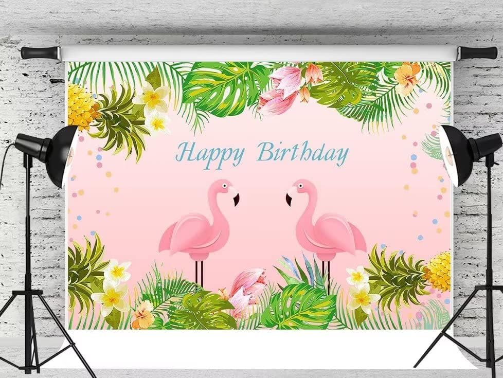 10x6,5 фута Розово Фламинго Фон за Рожден Ден Годишният Тропически Хавайски Ананас Цветен Фон За Снимки на Декорации за детската Душа Фотобудка Торта Маса Банер W-1889