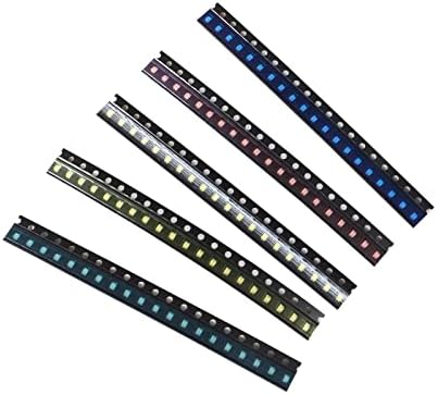 AITIAO (5 цвята х 20 бр. = 100 бр 0805 SMD led диодни лампи Асорти Комплект (мини-чип 2,0 мм х 1,2 мм за печатни платки за постоянен ток 20 ma) Супер Ярка крушка за осветление Лампи Електронни компоненти Emitting diodes