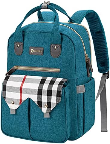 Раница-чанта за памперси LIFE SKY, с Големи Многофункционални Детски Чанти, Водоустойчиви Торбички за Памперси за Пътуване, по-Тъмни / Светли и Каре