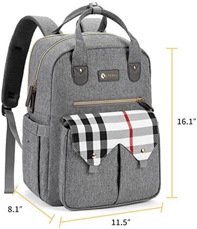 Раница-чанта за памперси LIFE SKY, с Големи Многофункционални Детски Чанти, Водоустойчиви Торбички за Памперси за пътуване, Светло Сиво и Пъстро