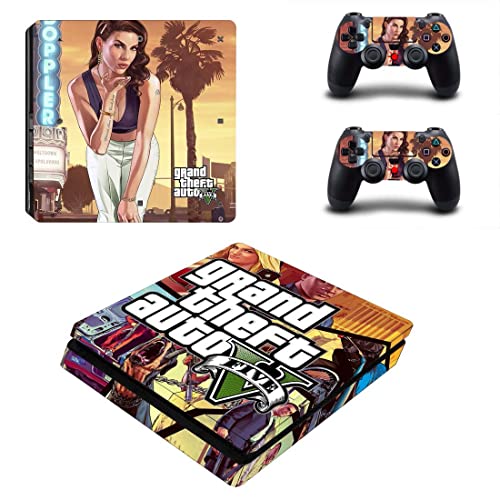 За PS4 PRO - Играта Grand GTA Theft And Auto Стикер на кожата PS4 или PS5 За конзолата PlayStation 4 или 5 и контролери Vinyl Стикер DUC-5880