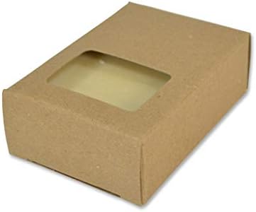 Кутия за сапун с правоъгълно прозореца 50 CYP Kraft - Домашна опаковка за сапун - Аксесоари за мыловарения - Рециклирани материали - Произведено в САЩ! 50 Опаковки