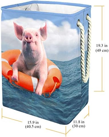 Кошници за бельо DEYYA Pig Sea Stay, Висока Здрава Сгъваема Кошница за дрехи за Възрастни, Деца, Момчета и Момичета, в Спалните, Банята 19,3x11,8x15,9 инча /49x30x40,5 см