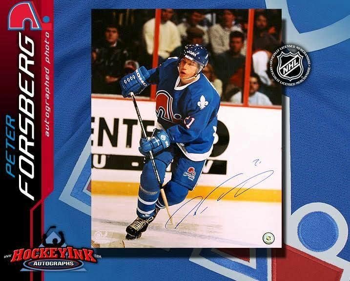 Питър Forsberg ПОДПИСА снимка Quebec Nordiques 16X20 -77170 - Снимки на НХЛ с автограф