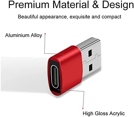 Адаптер XiAyriky USB-USB C, 2 комплекта, тип A за зарядно устройство тип USBC за мъже и жени, Преобразувател на мощност за зареждане, трансфер на данни-Лаптоп / PC, USB-адаптер за захранване / банка, зарядно за кола