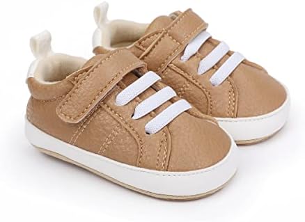 COSANKIM/Обувки за малките момчета и момичета, детски маратонки от изкуствена кожа, дантела, нескользящая гумена подметка, Мокасини за новородено, обувки за бебета, първите ходунков, бебешко кошче (0-18 месеца) (0-18