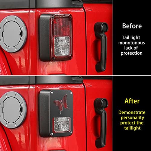 Капаци за задните светлини DATOU BOSS Защита на задната лампа Пеперуда е Съвместима с Jeep Wrangler JK 2007-2021 - Двойка, черен, Съдържа Резбовани съединения
