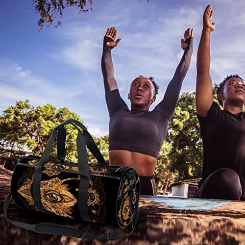 MaMacool Чанта с Изображение на Слънцето и Луната, Холщовая Пътна Чанта за Фитнес, Танци, Пътуване, почивните дни