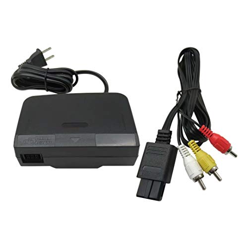 XIAMI Адаптер за променлив ток захранващ и AV кабел въртящ се Кабел, Подходящи За (Nintendo 64) Абсолютно нов комплект N64