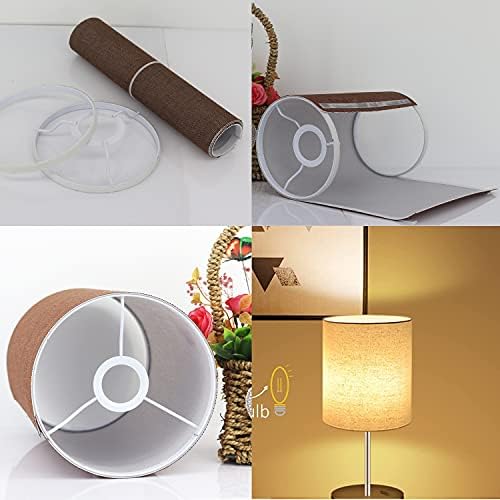 Лампа настолна лампа Подвижна Лампа за Инсталиране от Ленена тъкан За Заместване на Настолна лампа Нощна лампа (Кафяв, D7.7 ×H11)