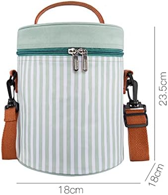 N/A Шарени Цилиндрична чанта за обяд, чанта за ориз, Цилиндрична чанта за пикник за едно рамо, чанта за обяд (Цвят: A Размер