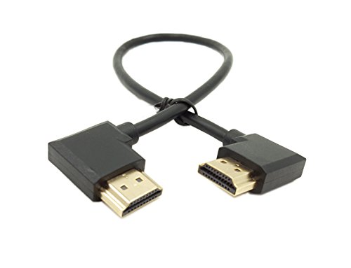 SinLoon Позлатени Високоскоростен 90-ъглов десен кабел-адаптер за HDMI Male to Left HDMI Male Поддържа Ethernet, 3D и връщане на звука (0,3 М R-L)