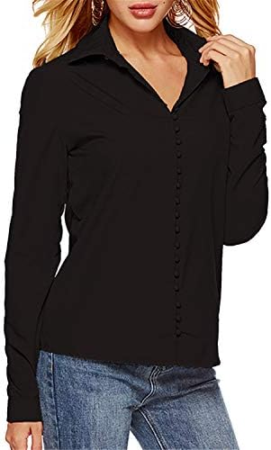 Andongnywell/ Дамски Блуза с Дълъг ръкав с Неправилна форма, Однотонная Секси Блуза с V-Образно деколте, Тениски, Потници, Туники