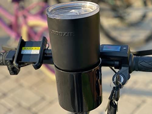 Поставка за чаши Kroozie Stealth Bike Cup Holder - Лъскаво черен - Перфектният аксесоар за каране на колело - подходящ за всички мотори, свободни стаи, скутери и сигурно ще запази вашите чаши с напитки
