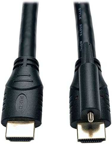 Високоскоростен HDMI кабел Трип Lite с конектор Ethernet и заключване, за видео с висока резолюция 4K X 2K, 24AWG (М/15 фута (P569-015-LOCK), черен