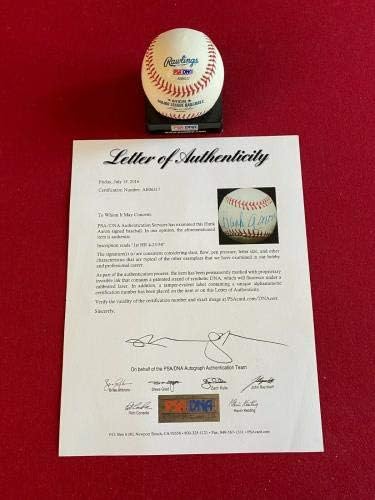 Ханк Аарон, с автограф (1-ви час 4-23-54) (Пълно писмо JSA) Бейзбол (Рядкост) - Бейзболни топки с автографи