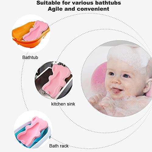 HALLO Мека Гъба За Къпане на Бебета Противоскользящий Подложка За Къпане на Новородено е Без мирис (Розов)
