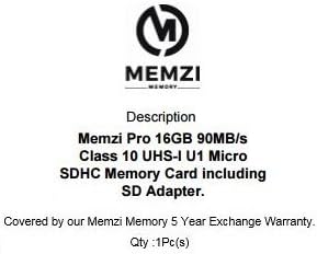 Карта памет MEMZI PRO 16GB Class 10 90 MB/Micro SDHC карта с адаптер за SD карта за Сателитна навигация Garmin Nuvi серия 2500