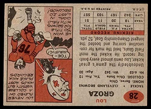 1957 Topps 28 Лу Буря Cleveland Browns-FB (Футболна карта) БИВШ Browns-FB Охайо Св.