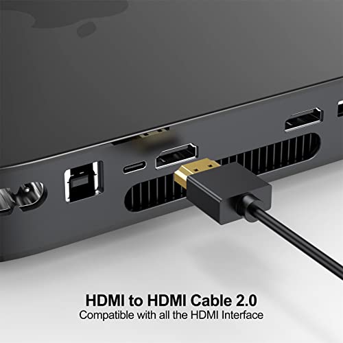Кратък HDMI кабел с дължина 1 метър, Високоскоростен кабел 4K @ 60HZ HDMI 2.0, Гъвкав Тънък Кабел за монитор 4K, HDMI, със скорост 18 Gbit/s, HDR, HDCP 2.2, ARC, Поддържа лаптоп, UHD телевизор, компютър, Проектор, PS4/