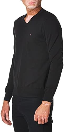 Мъжки Незаменим Памук Пуловер Tommy Hilfiger с дълъг ръкав и V-образно деколте