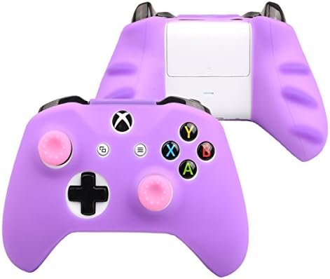Мека силиконова обвивка Pandaren за набиране контролери за Xbox One X / S (Лилаво обшивка X 1 + дръжка за палеца X 2)
