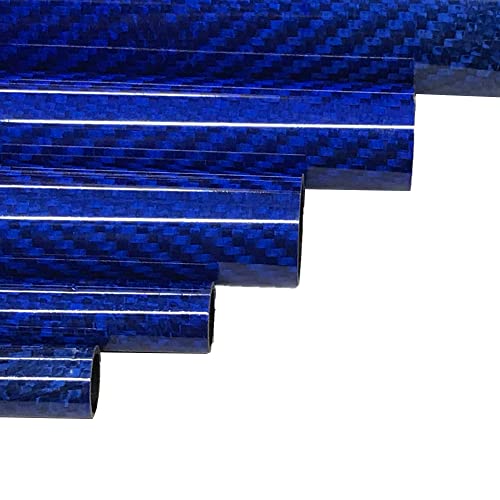 KARBXON - Тръби от въглеродни влакна - Син -25 мм X 23 мм X 500 мм - Кухи пръти, изработени от въглеродни влакна - Гланц на тръби от въглеродни влакна - Тръби от чист карбон - Лесен high-performance прът от въглеродни