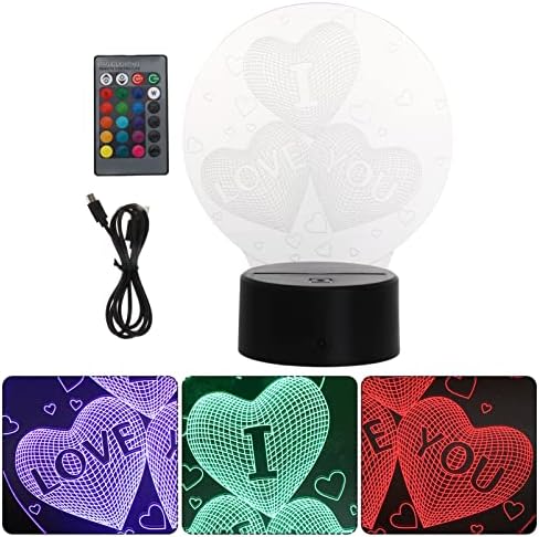 LEDMOMO 3D I LOVE You Heart нощна светлина В 7 Цвята, което променя Илюзията, Лампа със Сензорен контрол и Дистанционно Управление за Дома, Спални, аксесоари за Дома, Момичета, Жени, Подаръци За Рожден Ден