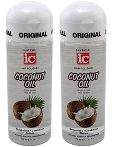 Който е паркет за коса Fantasia Ic с кокосово масло на 6 унции (2 опаковки)