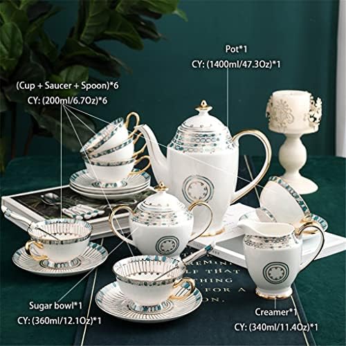 SBSNH кафе сервиз от костен порцелан със златна рисувани, порцелан чай, керамичен съд, чаша за чай, чай (Цвят: A, размер: както е показано на фигурата)