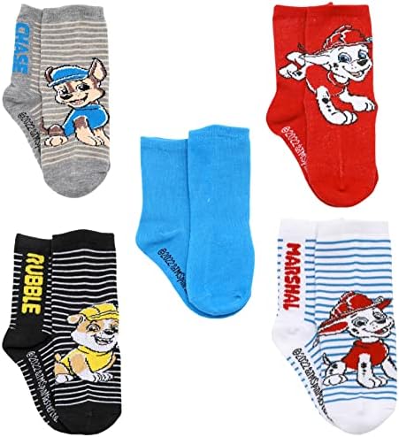 Комплект от чорапи в стил екипажа на Nickelodeon Paw Патрул за деца и момчета от 5 опаковки