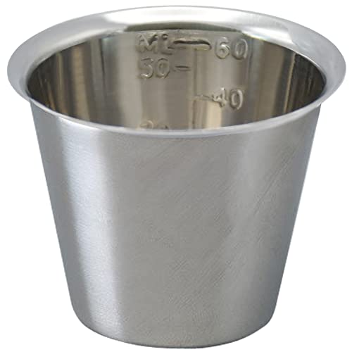 Медицински чашка AAProTools с класификация от неръждаема стомана, 2 унция. Предотвратява развитието на бактерии. Мерителна чашка за лекарства с Градуированным дизайн. Небьющаяся дизайн, лесно разбираем чаша.